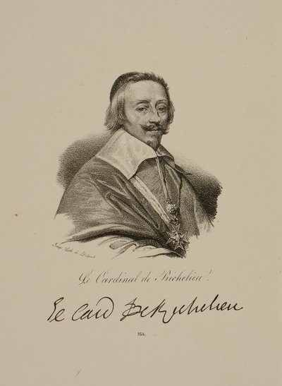 Retrato de Armand Jean du Plessis, cardeal e duque de Richelieu (1585-1642) de Francois Seraphin Delpech